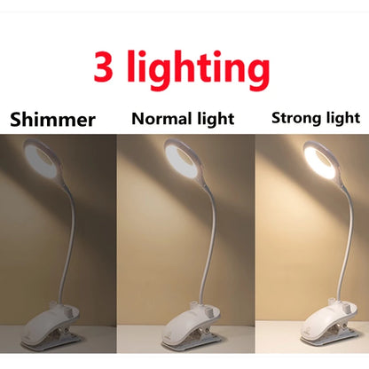 Wiederaufladbare LED Tischlampe mit Clip – Einstellbare Schreibtischleuchte für Homeoffice und Studium