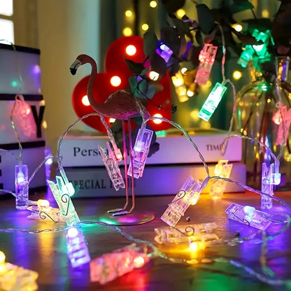 LED Fotoclips Lichterkette mit Batteriebetrieb – Farbwechselnde Lichter zur Dekoration und Fotopräsentation