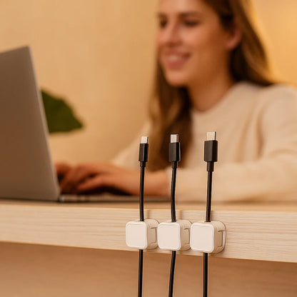 Magnetischer Kabel-Organisator - Selbstklebendes Kabelmanagement 6er Set