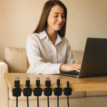 Magnetischer Kabel-Organisator - Selbstklebendes Kabelmanagement 6er Set