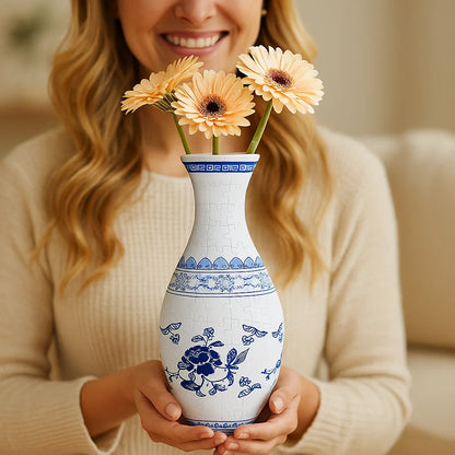 Edle 3D Puzzle Vase - Verwendbar für echte Blumen