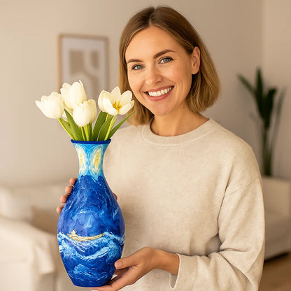 Edle 3D Puzzle Vase - Verwendbar für echte Blumen