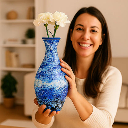 Edle 3D Puzzle Vase - Verwendbar für echte Blumen
