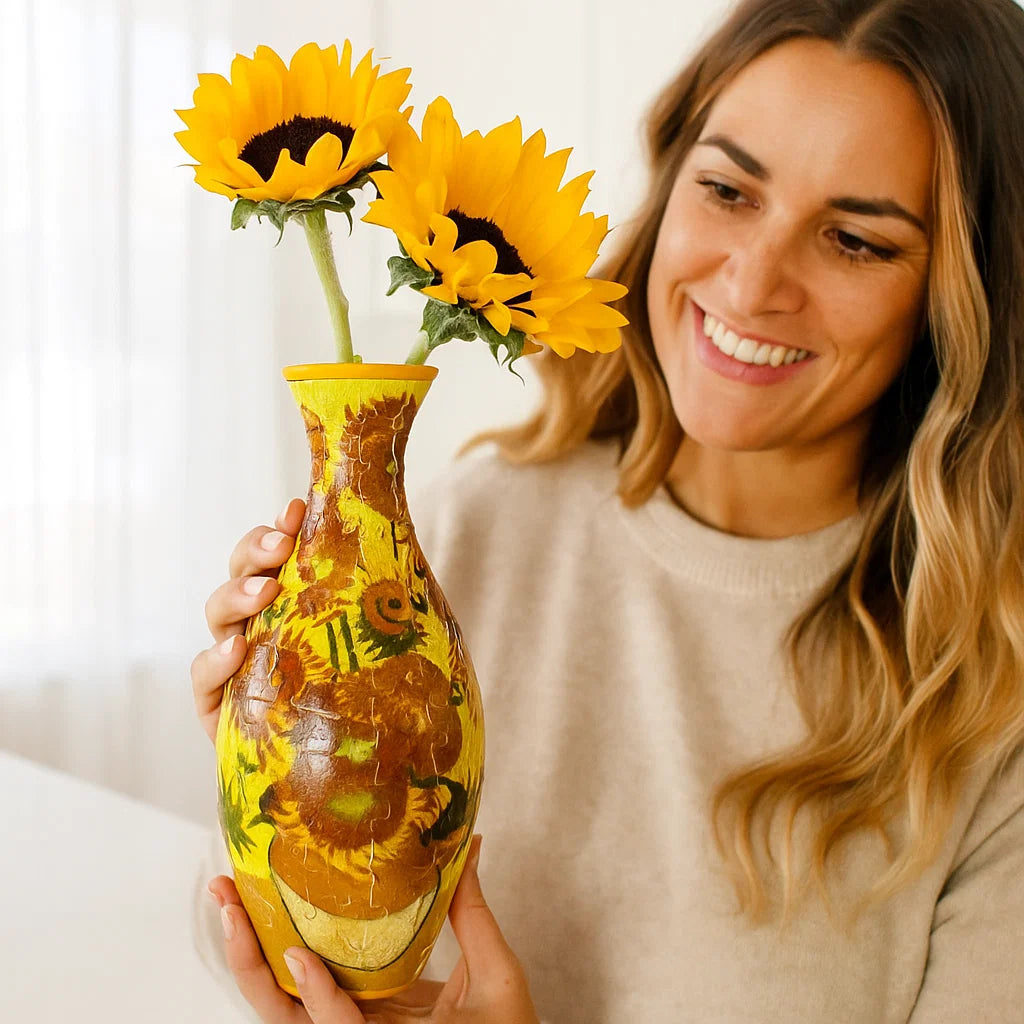Edle 3D Puzzle Vase - Verwendbar für echte Blumen