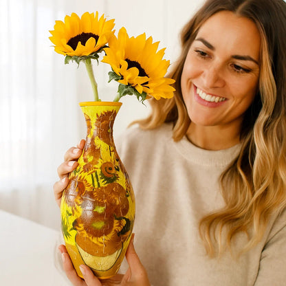 Edle 3D Puzzle Vase - Verwendbar für echte Blumen