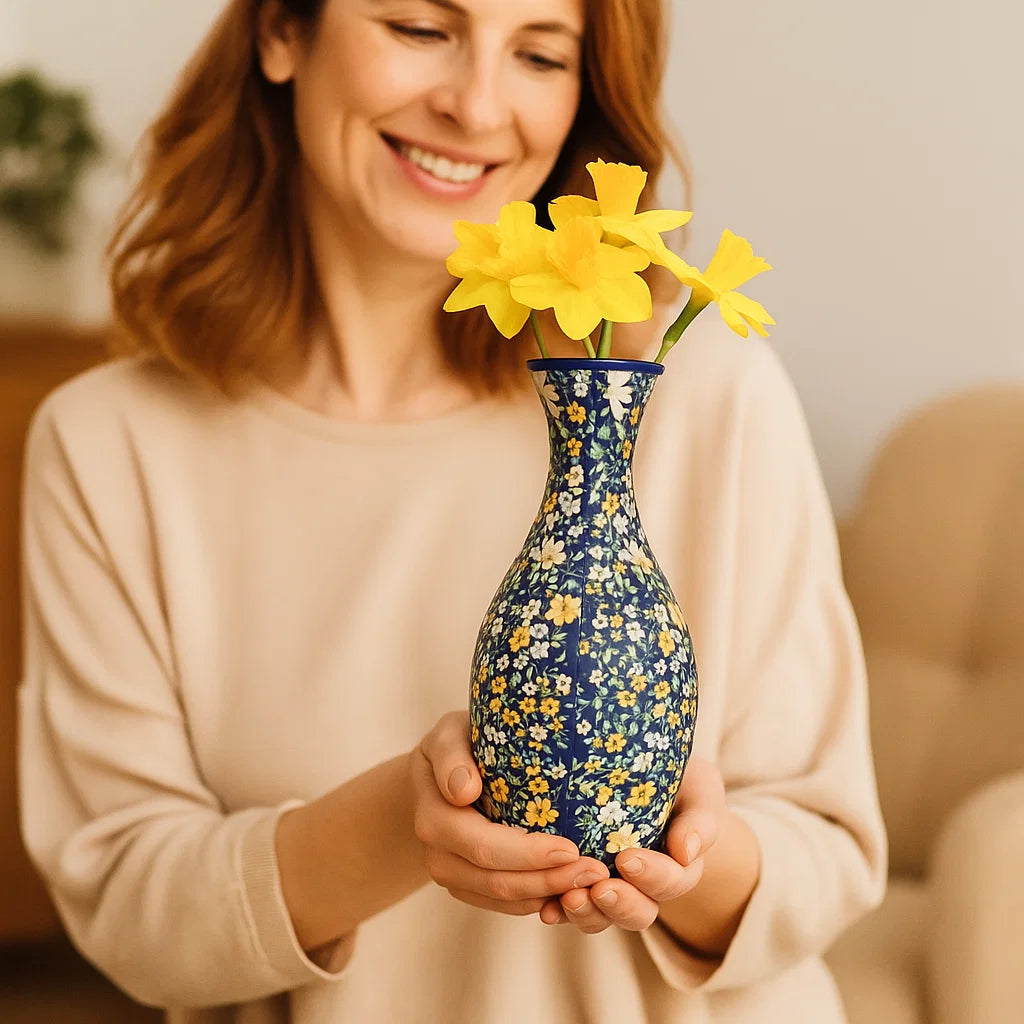 Edle 3D Puzzle Vase - Verwendbar für echte Blumen