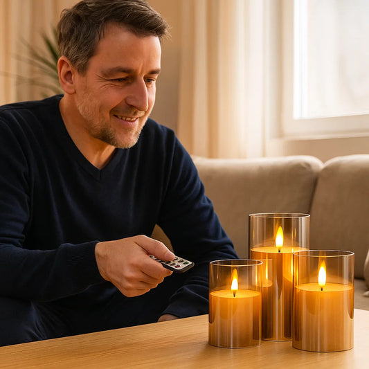 Flammenlose LED Kerzen mit Ferbendinung