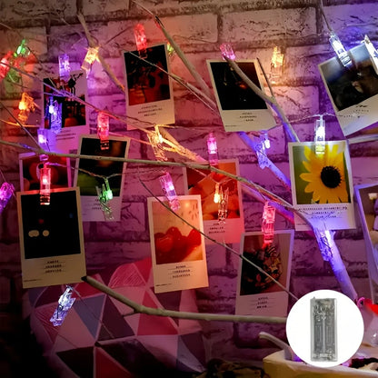 LED Fotoclips Lichterkette mit Batteriebetrieb – Farbwechselnde Lichter zur Dekoration und Fotopräsentation