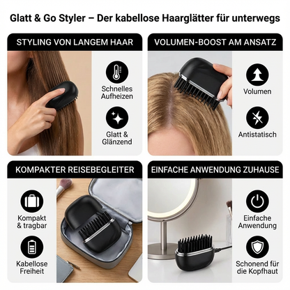 Glatt & Go Styler – Der kabellose Haarglätter für unterwegs