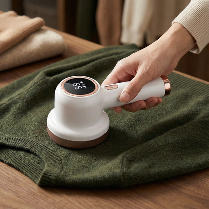 Elektrischer Fusselentferner mit LED-Display – Wiederaufladbarer Textilrasierer mit 3 Stufen & großem Auffangbehälter