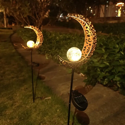 Solar Gartenleuchte aus Metall – Wasserdichtes LED Design in Mond-, Flammen-, Sonnen- oder Sternform
