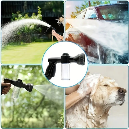 Multifunktionale Autowaschpistole – Sprühpistole mit Mikrofaser-Aufsatz für gründliche Reinigung