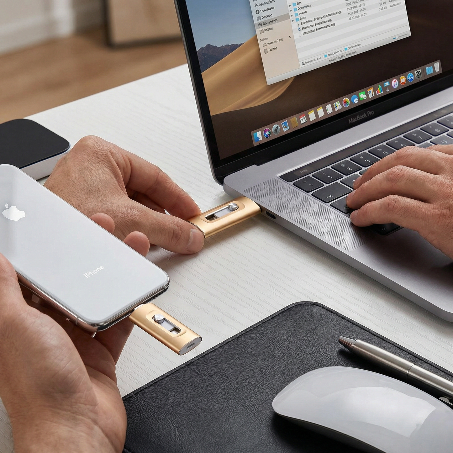 3-in-1 USB-Speicherstick – High-Speed USB 3.0 OTG-Stick mit Type-C-Adapter für Smartphone & PC