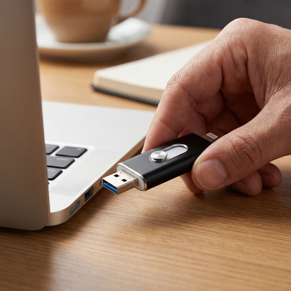 3-in-1 USB-Speicherstick – High-Speed USB 3.0 OTG-Stick mit Type-C-Adapter für Smartphone & PC