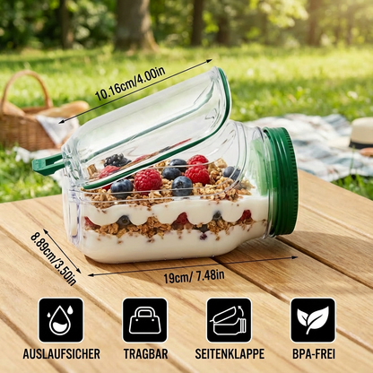 Jausenbox To-Go mit Seitenklappe – Auslaufsicher & Tragbar