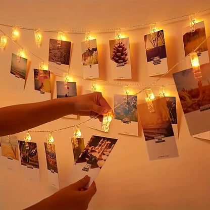 LED Fotoclips Lichterkette mit Batteriebetrieb – Farbwechselnde Lichter zur Dekoration und Fotopräsentation