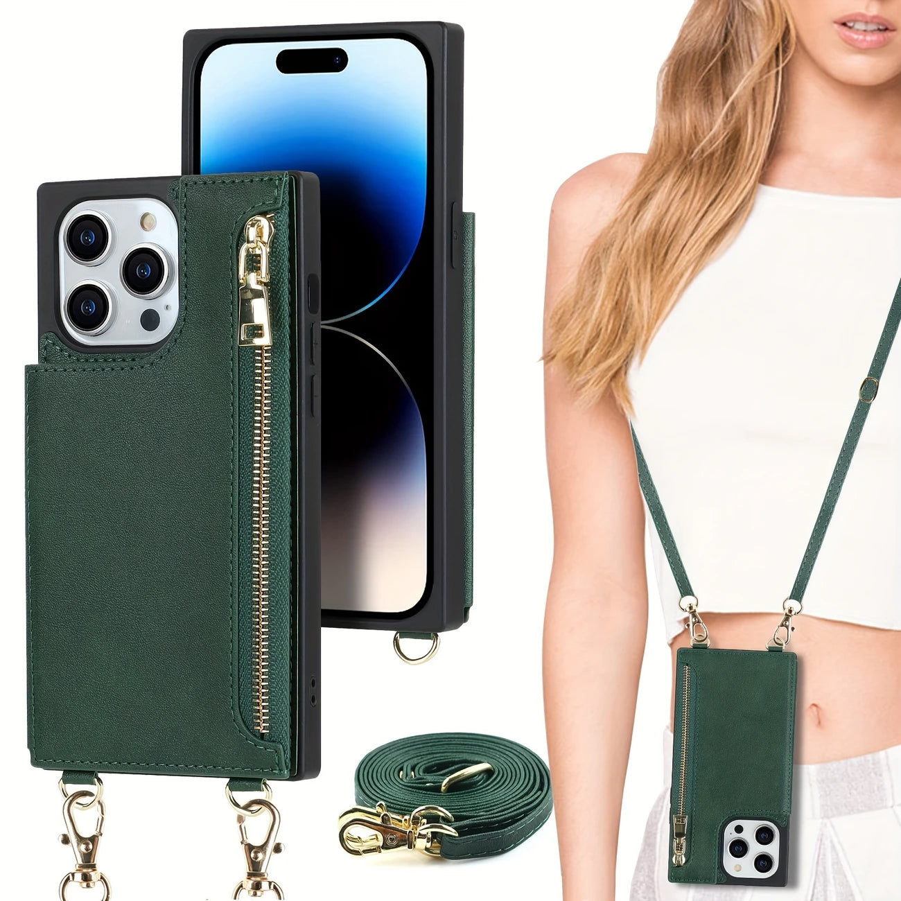 3in1 Handyhülle mit Karten und Münzfach Umhänge Tasche