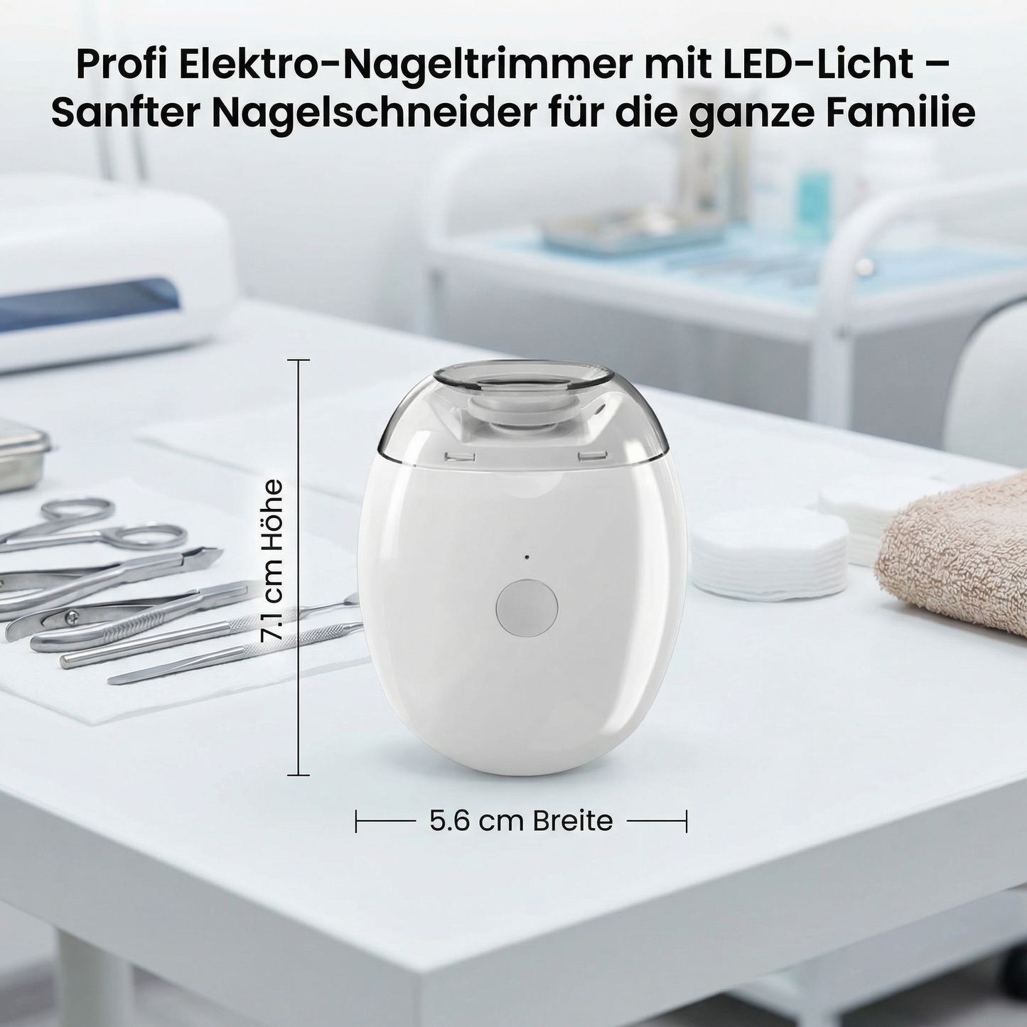 Profi Elektro-Nageltrimmer mit LED-Licht – Sanfter Nagelschneider für die ganze Familie