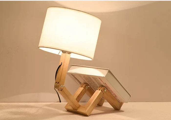 Hölzerne Tischlampe mit Bücherhalter – Modernes Design für Dein Zuhause