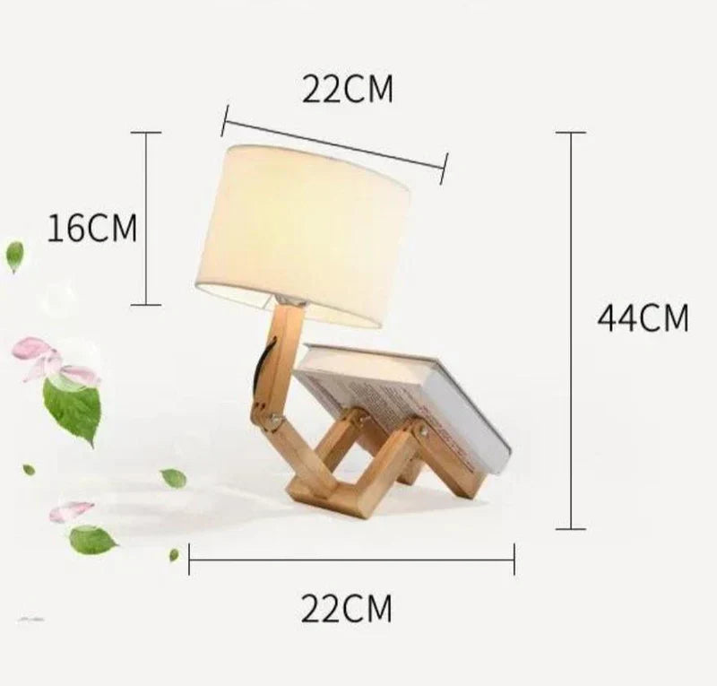 Hölzerne Tischlampe mit Bücherhalter – Modernes Design für Dein Zuhause