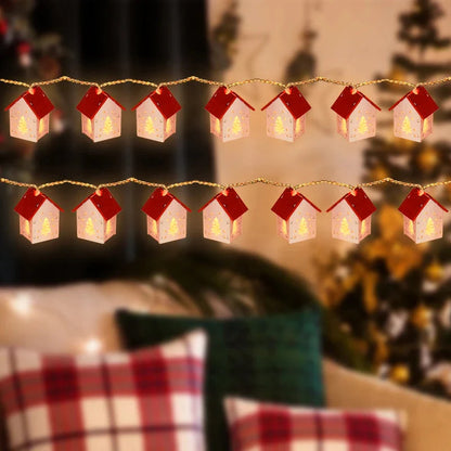 Holz-Weihnachtshäuser mit LED-Beleuchtung für Festliche Dekoration