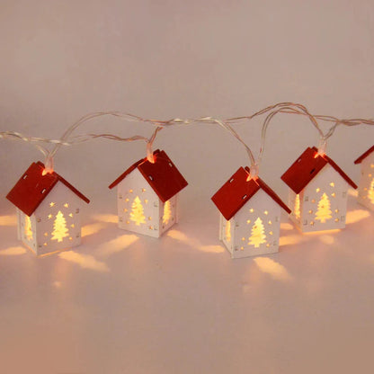 Holz-Weihnachtshäuser mit LED-Beleuchtung für Festliche Dekoration