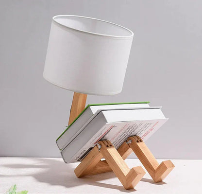 Hölzerne Tischlampe mit Bücherhalter – Modernes Design für Dein Zuhause
