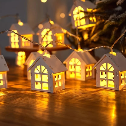 LED Lichterkette mit Mini-Häusern – Dekorative Weihnachtsbeleuchtung für Innenbereich