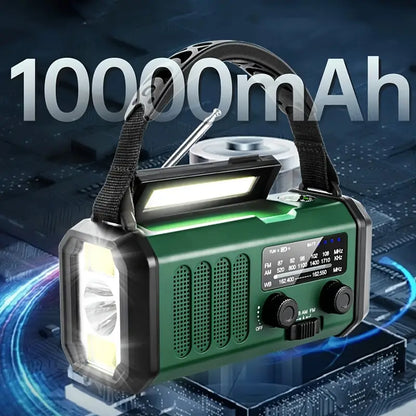 Solar-notfallradio Mit Powerbank – Kurbelradio Mit Led-taschenlampe Für Camping & Outdoor