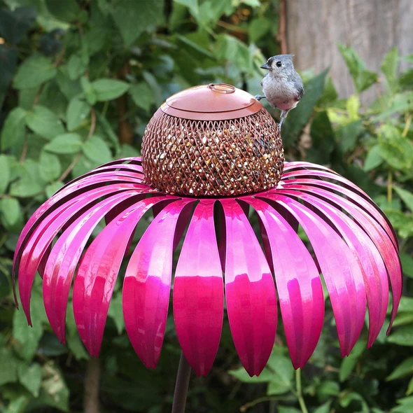 Vogelfutter Station im Blumen-Design