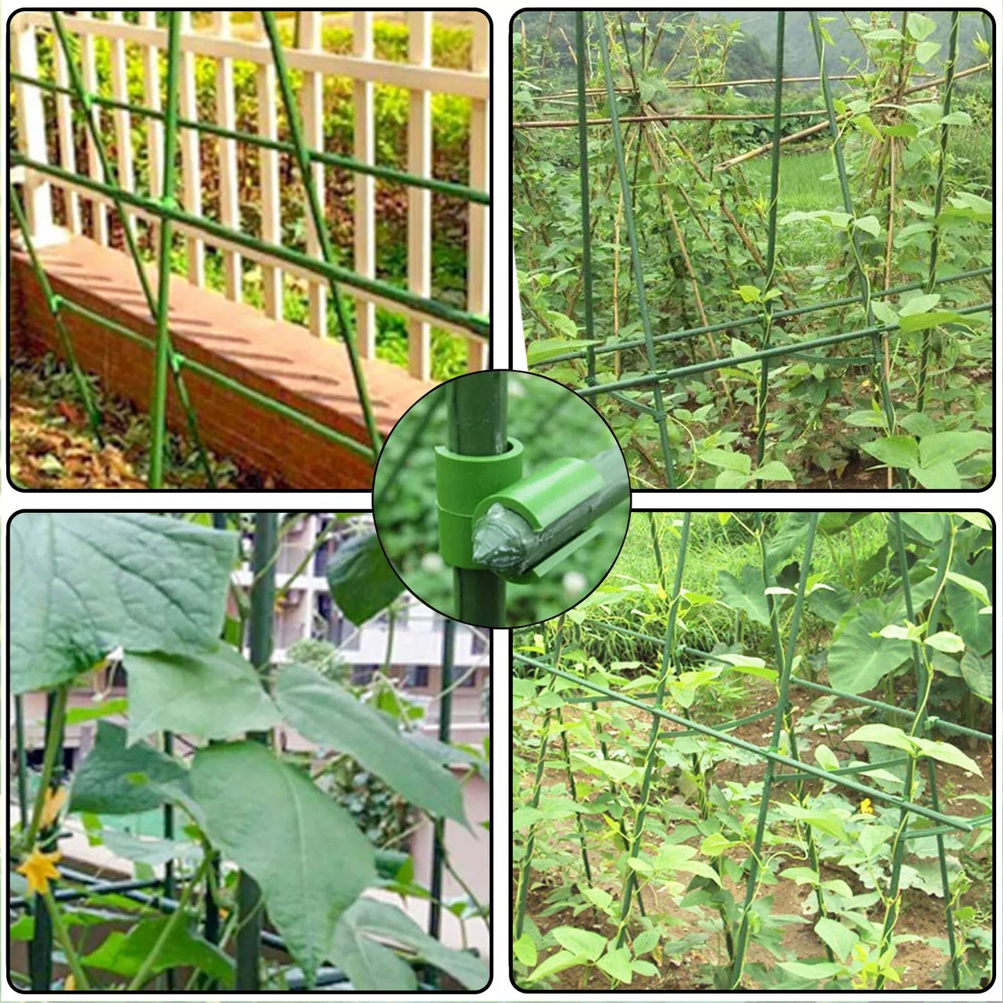 Pflanzenstützclip für Gartenzäune – Praktische Cliphalterung für Stangen und Netz