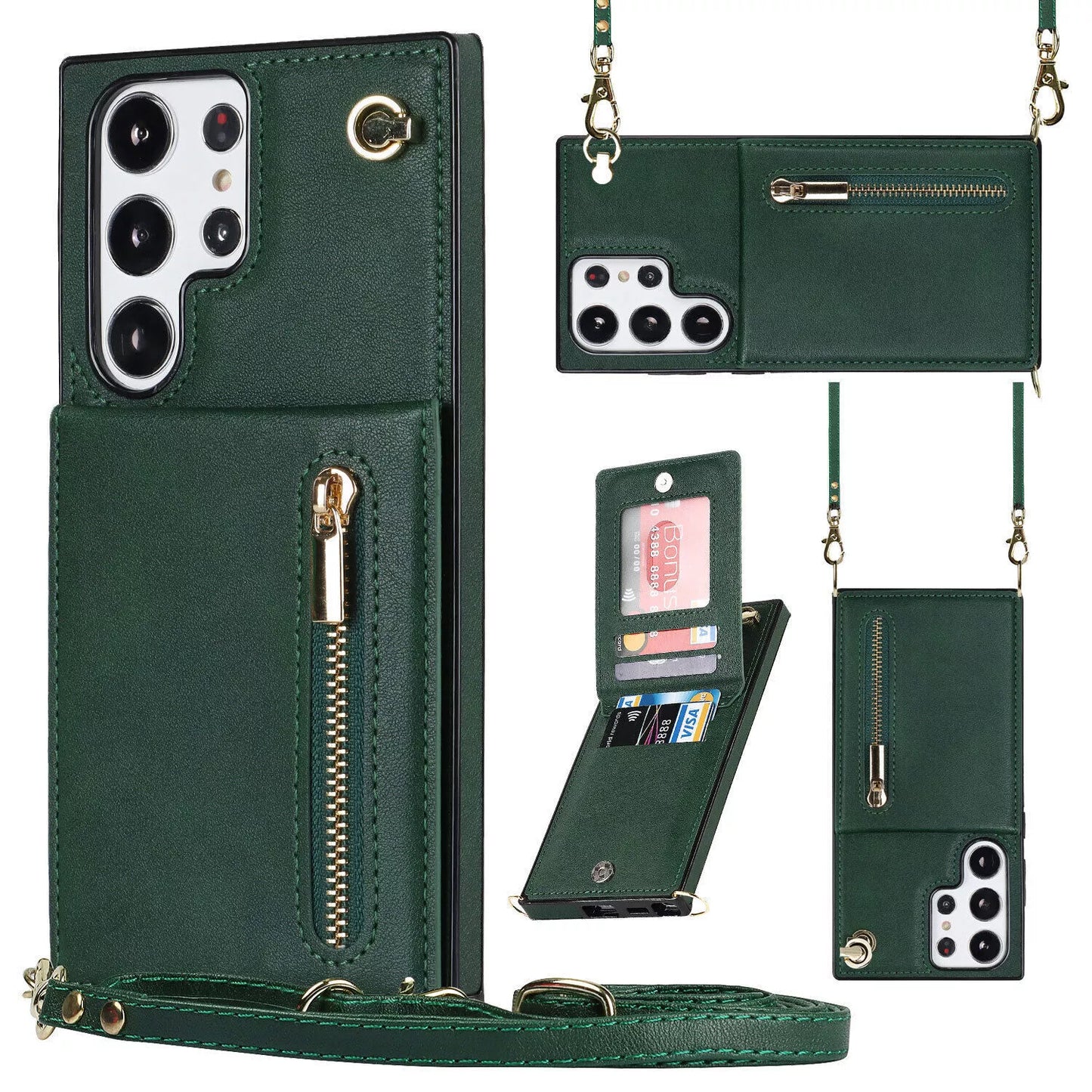 3in1 Handyhülle mit Karten und Münzfach Umhänge Tasche