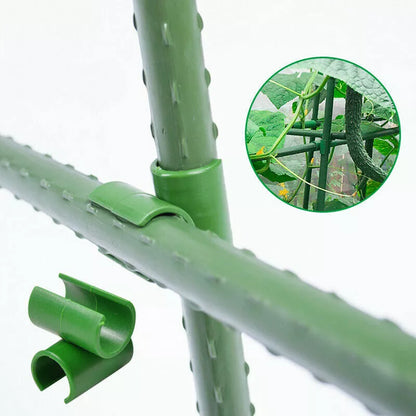 Pflanzenstützclip für Gartenzäune – Praktische Cliphalterung für Stangen und Netz