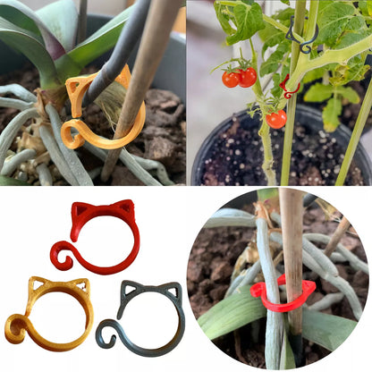 Katzenförmiger Pflanzclip – Niedliche Pflanzenstütze für Garten und Zimmerpflanzen