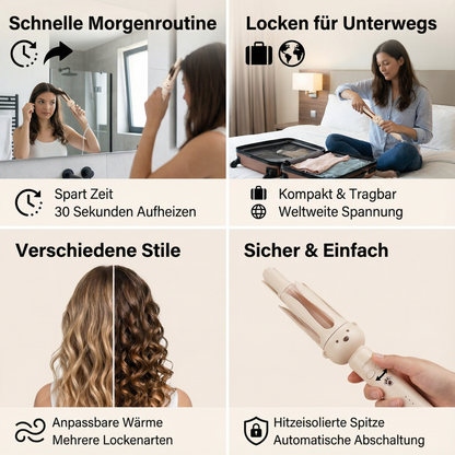 Automatischer Bäredesign Lockenstab 32 mm – Elektrischer Rotations-Lockenstyler