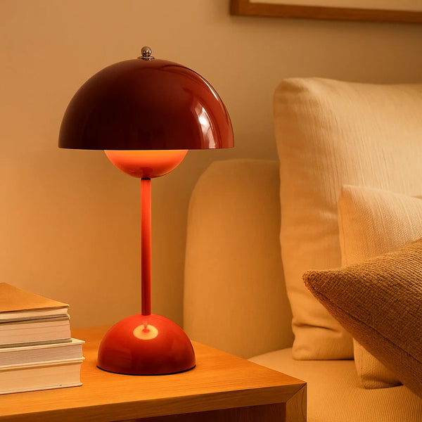 Touch control LED lamp showing warm light ambiance