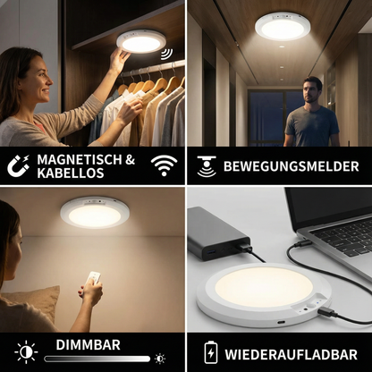 Dimmbare Akku-Deckenleuchte mit Bewegungsmelder – magnetisch & kabellos