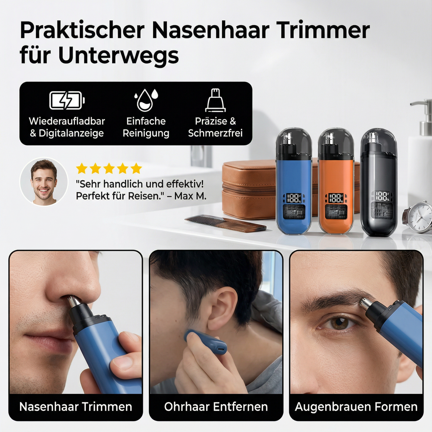 Praktischer Nasenhaar Trimmer für Unterwegs