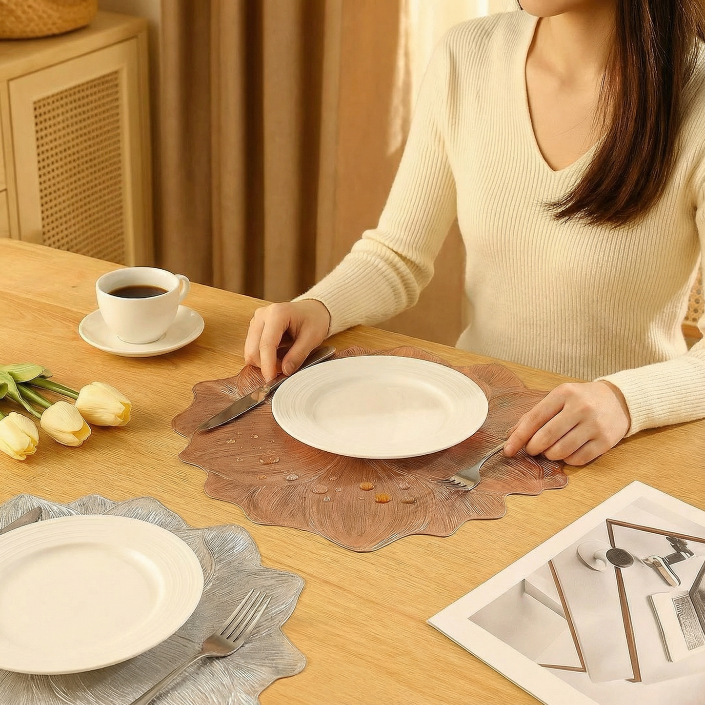 Kreatives Blumen Tisch Set - Wasserfest und Ölbeständig