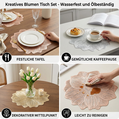 Kreatives Blumen Tisch Set - Wasserfest und Ölbeständig