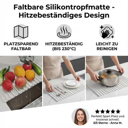 Faltbare Silikontropfmatte - Hitzebeständiges Design