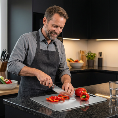 TitanPro – Hochwertiges Schneidebrett aus deutschem Edelstahl
