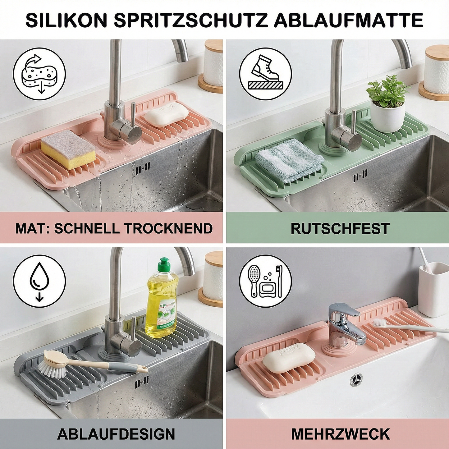 Silikon Spritzschutz Ablaufmatte