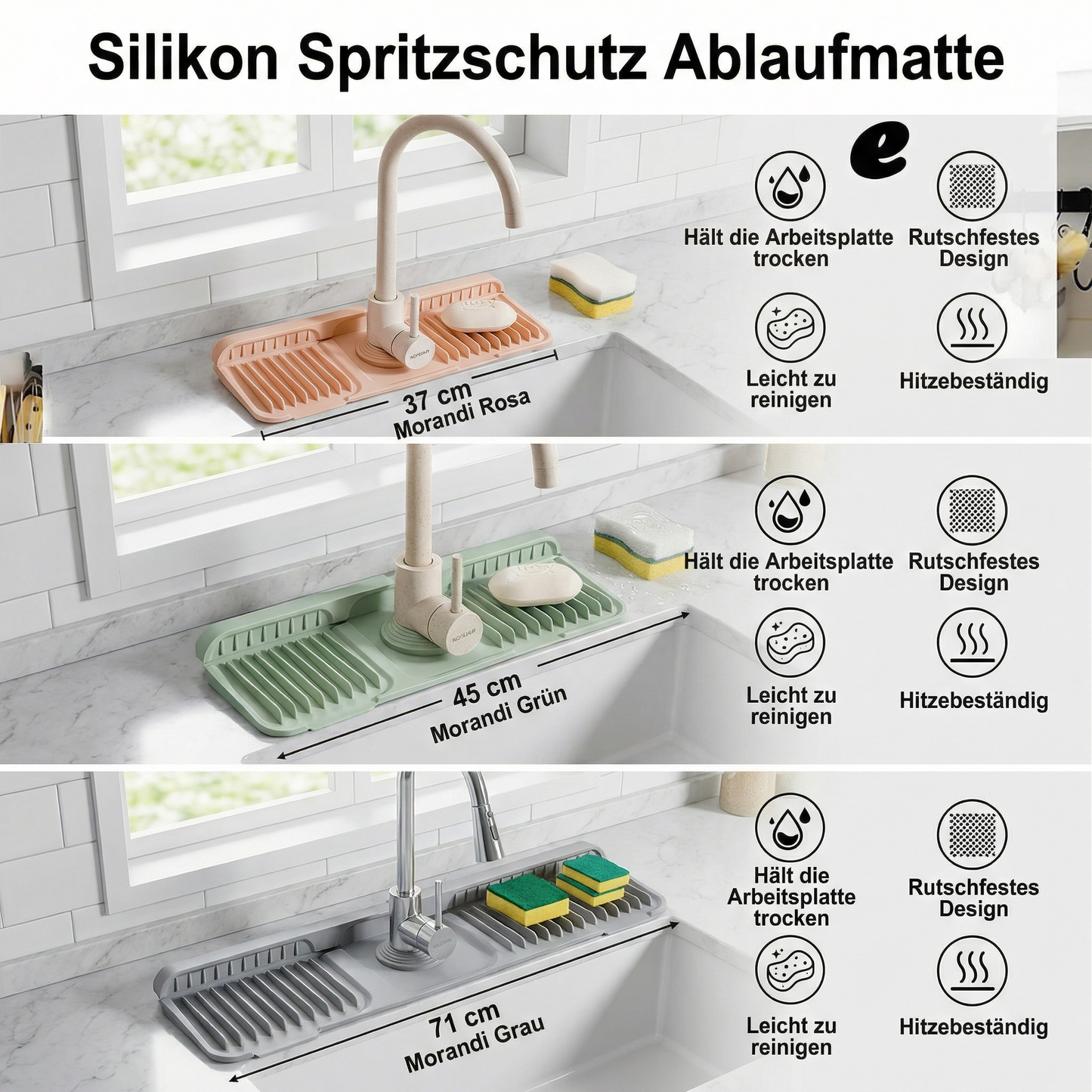 Silikon Spritzschutz Ablaufmatte
