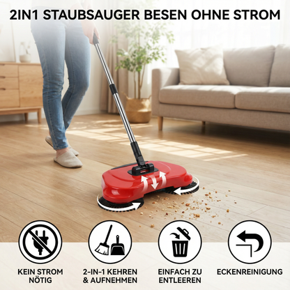 2in1 Staubsauger Besen ohne Strom