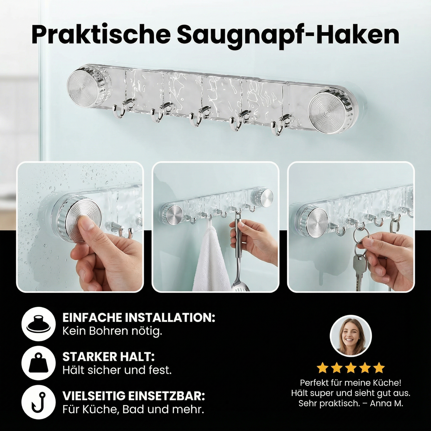 Praktische Saugnapf-Haken