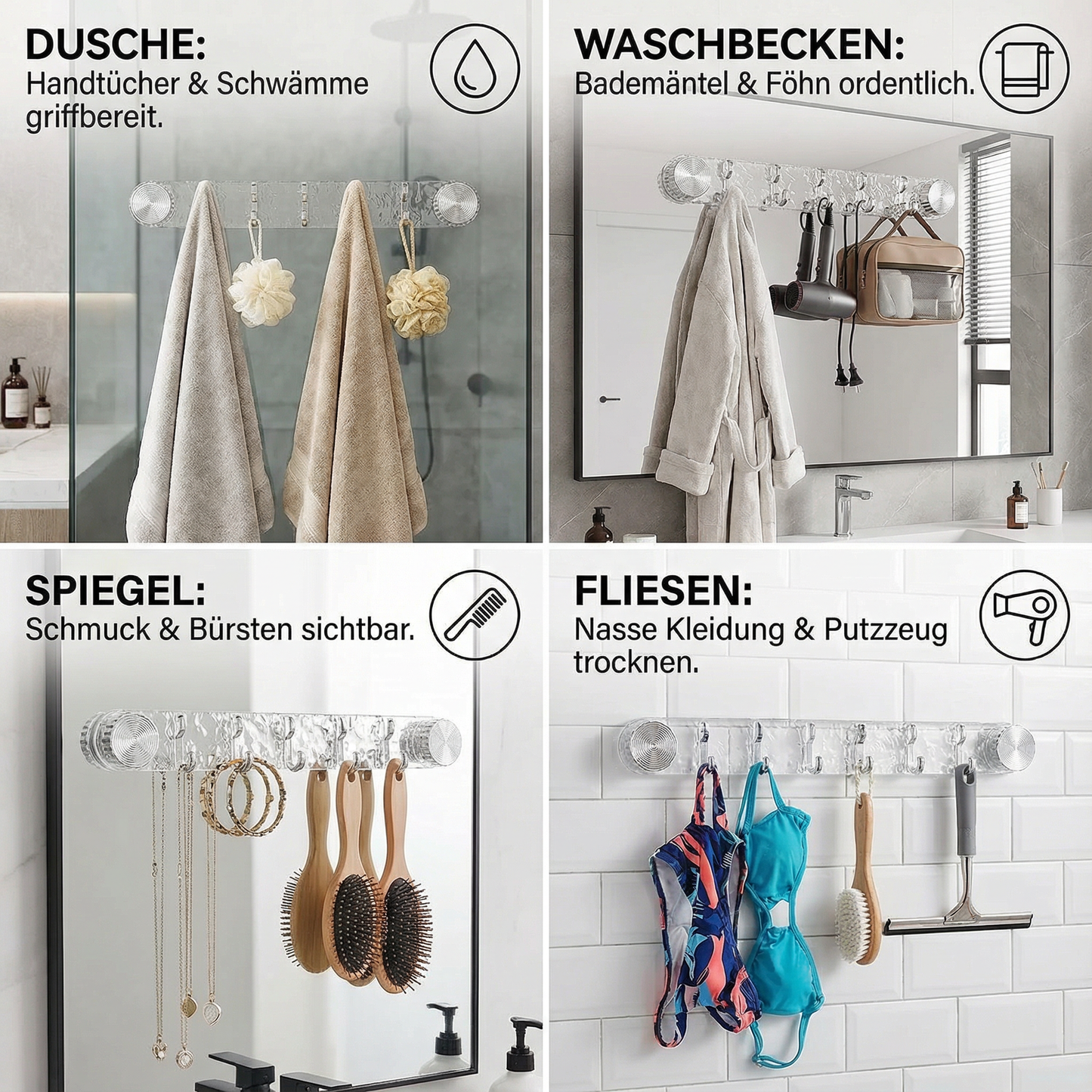 Praktische Saugnapf-Haken