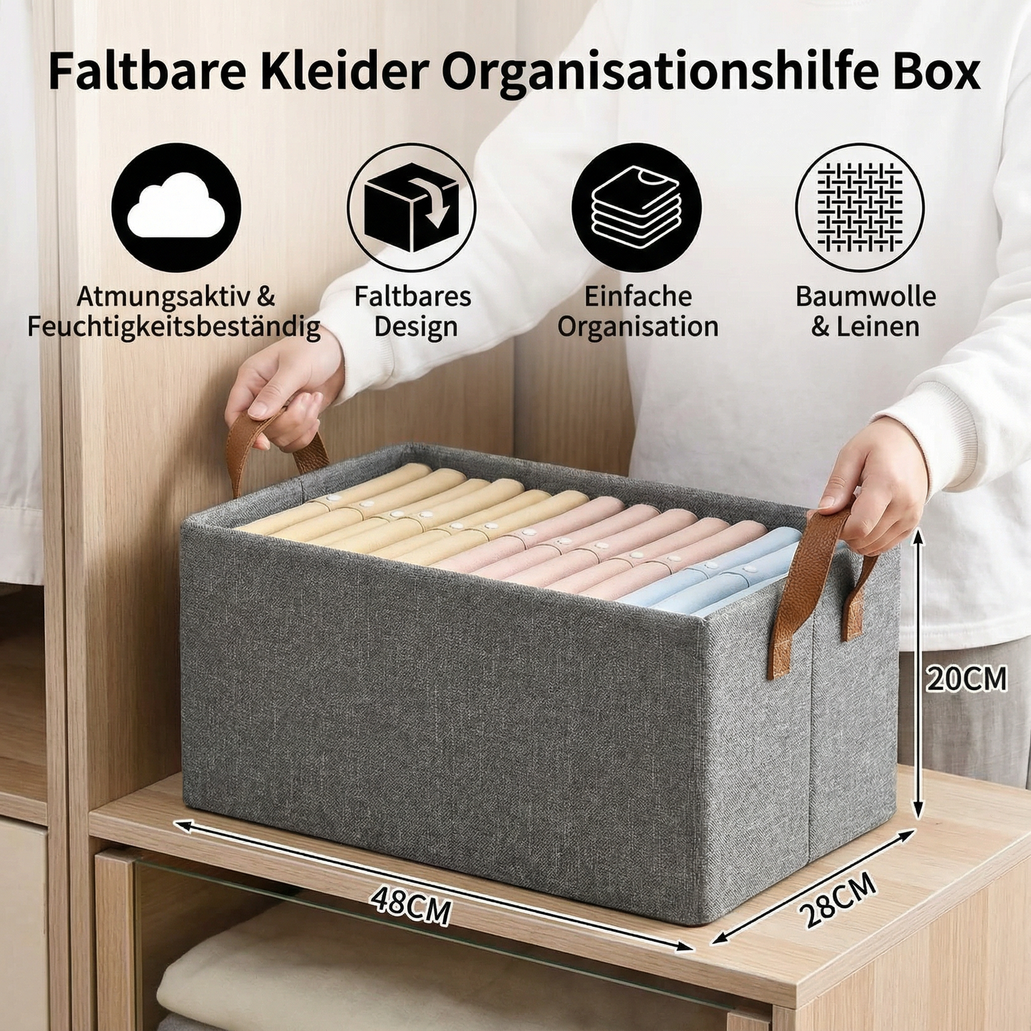 Faltbare Kleider Organisationshilfe Box mit Griffen