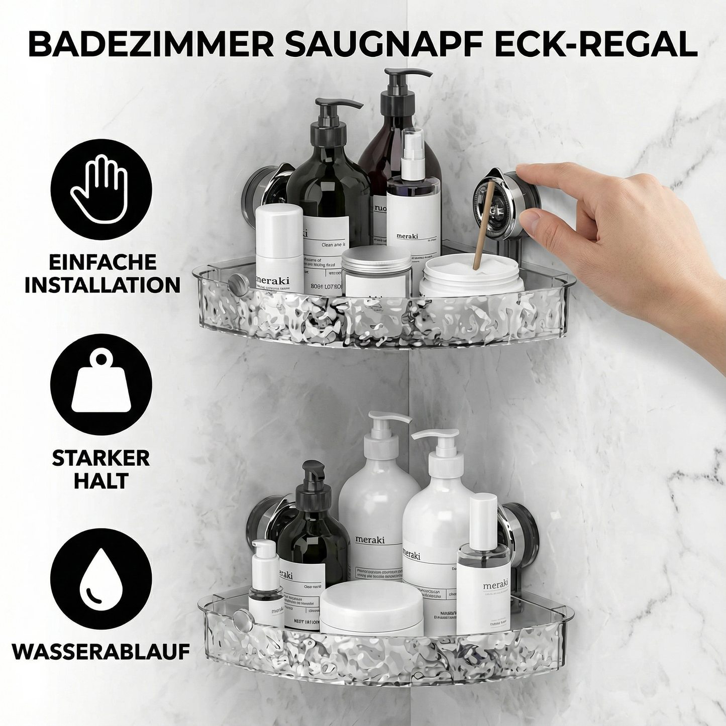 Badezimmer Saugnapf Eck-Regal