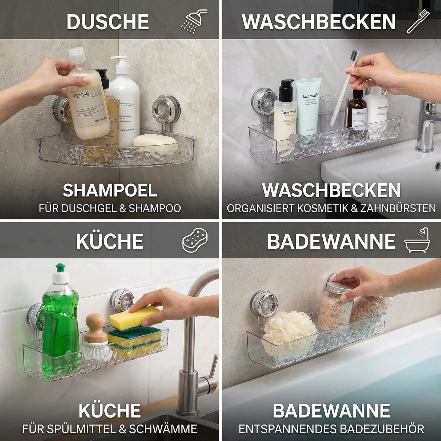 Badezimmer Saugnapf Eck-Regal